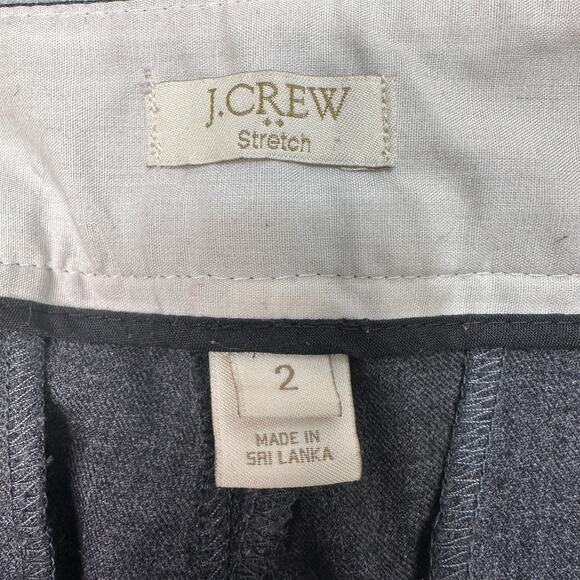 J.Crew Stretch Pants WMNS 2 HighRise Gray Straight Leg Wool Blend Office Trouser - Picture 4 of 11